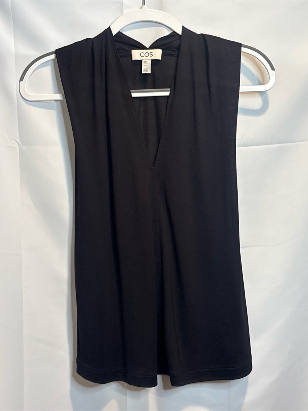 COS Black V-Neck Sleeveless Top